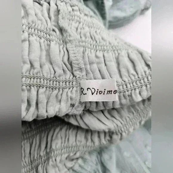 R. Vivimos Womens Size L 12/14 Summer Half Sleeve Cotton Ruffled Dress - Picture 10 of 12